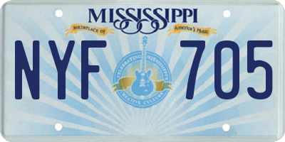 MS license plate NYF705