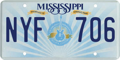 MS license plate NYF706