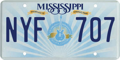 MS license plate NYF707