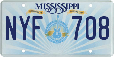 MS license plate NYF708