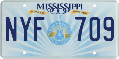 MS license plate NYF709