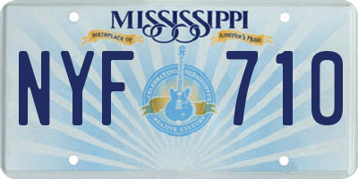 MS license plate NYF710
