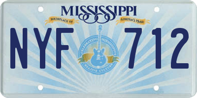 MS license plate NYF712