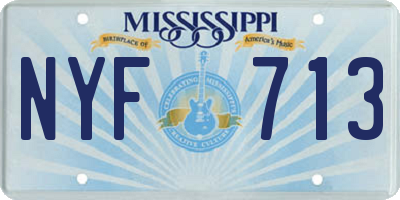 MS license plate NYF713
