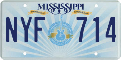 MS license plate NYF714