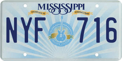 MS license plate NYF716