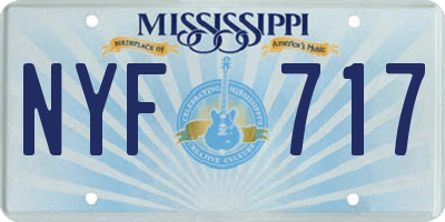 MS license plate NYF717