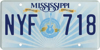 MS license plate NYF718
