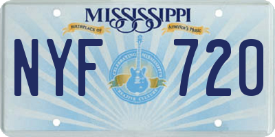 MS license plate NYF720