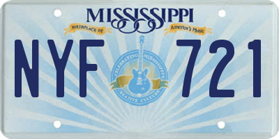 MS license plate NYF721