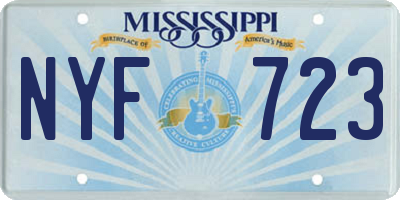 MS license plate NYF723