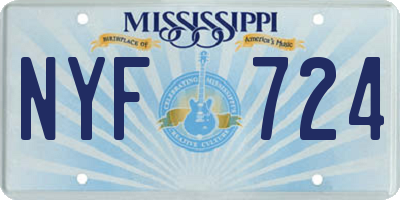 MS license plate NYF724