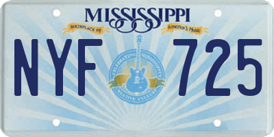 MS license plate NYF725