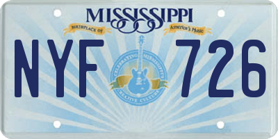 MS license plate NYF726