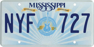 MS license plate NYF727