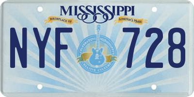 MS license plate NYF728