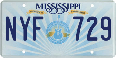 MS license plate NYF729