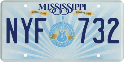MS license plate NYF732