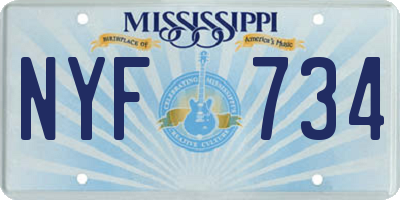 MS license plate NYF734