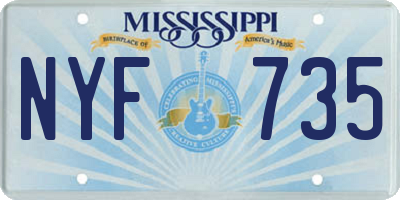 MS license plate NYF735