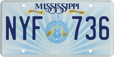 MS license plate NYF736