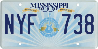 MS license plate NYF738