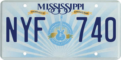 MS license plate NYF740