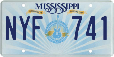 MS license plate NYF741