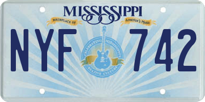 MS license plate NYF742