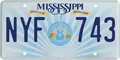 MS license plate NYF743