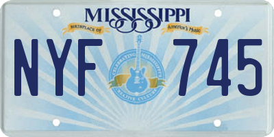 MS license plate NYF745