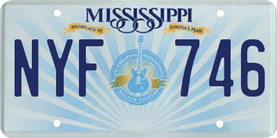 MS license plate NYF746