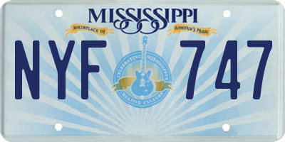 MS license plate NYF747