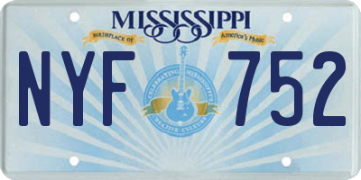 MS license plate NYF752