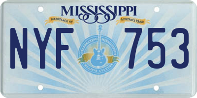 MS license plate NYF753