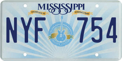 MS license plate NYF754