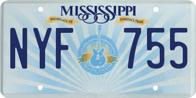 MS license plate NYF755