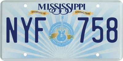 MS license plate NYF758