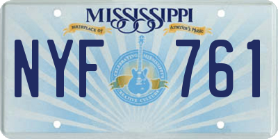 MS license plate NYF761