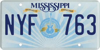 MS license plate NYF763