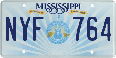 MS license plate NYF764