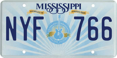 MS license plate NYF766