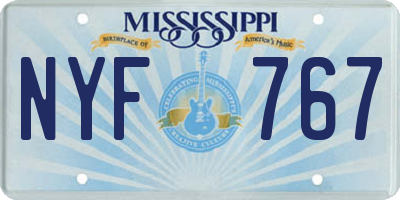 MS license plate NYF767