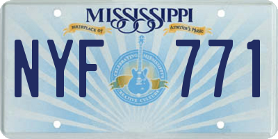 MS license plate NYF771