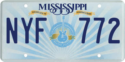 MS license plate NYF772