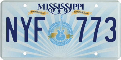 MS license plate NYF773