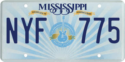 MS license plate NYF775