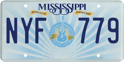 MS license plate NYF779