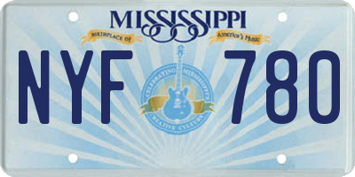 MS license plate NYF780