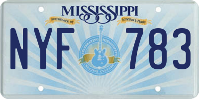 MS license plate NYF783